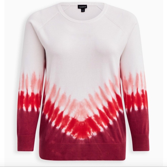 Torrid Slub Pullover Raglan Sweater in Tie Dye - Picture 3 of 11